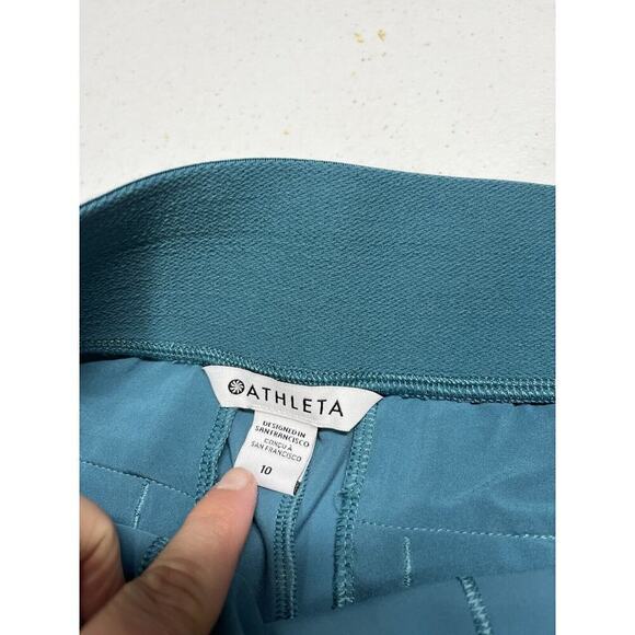 Athleta Cosmic Bermuda Shorts Womens Sz 10 Borealis Teal Stetch - Picture 2 of 7